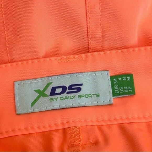 XDS by Daily Sports neon fluorescent orange golf tennis skort skirt Sz 4 NWOT - Picture 6 of 11